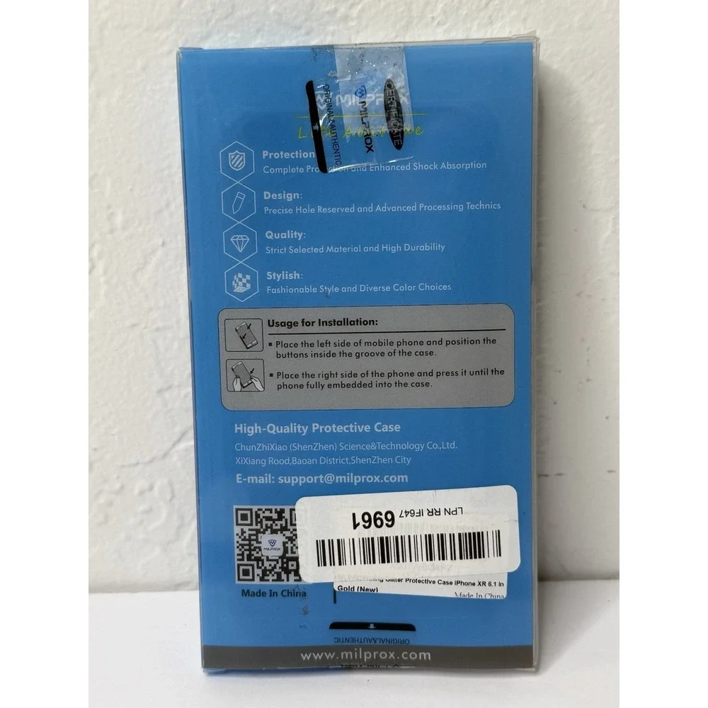 Milprox iPhone XR Blue Glitter Hard Case Protective High‎ Quality